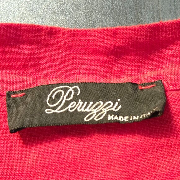 Red Linen embroidery Dress with Pockets size 14 XL - Picture 10 of 10